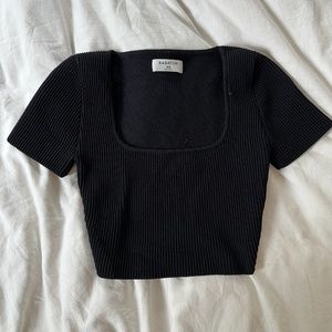 Babaton Black Cropped T-shirt in 2xs